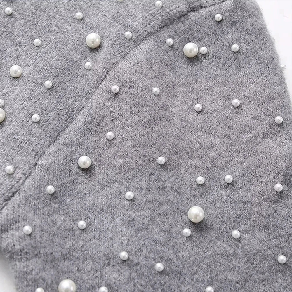 Elegant Pearl Embellished Cardigan