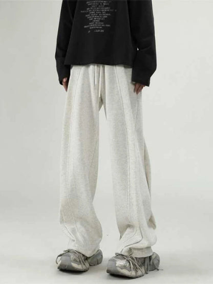 Wide Leg Sweatpants - Men's Oversize Gray Sports Pants - Casua Streetwear