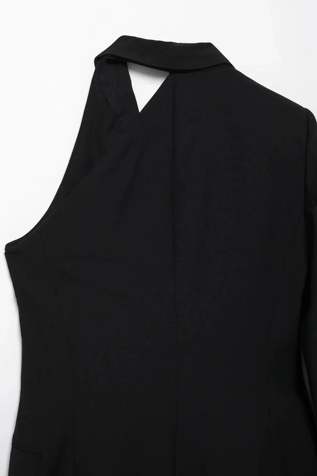 Asymmetrical Suit Top - Elegant Solid Color Office Wear