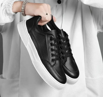 Men's White Canvas Sneakers - Breathable Low-Cut Casual Board Shoes