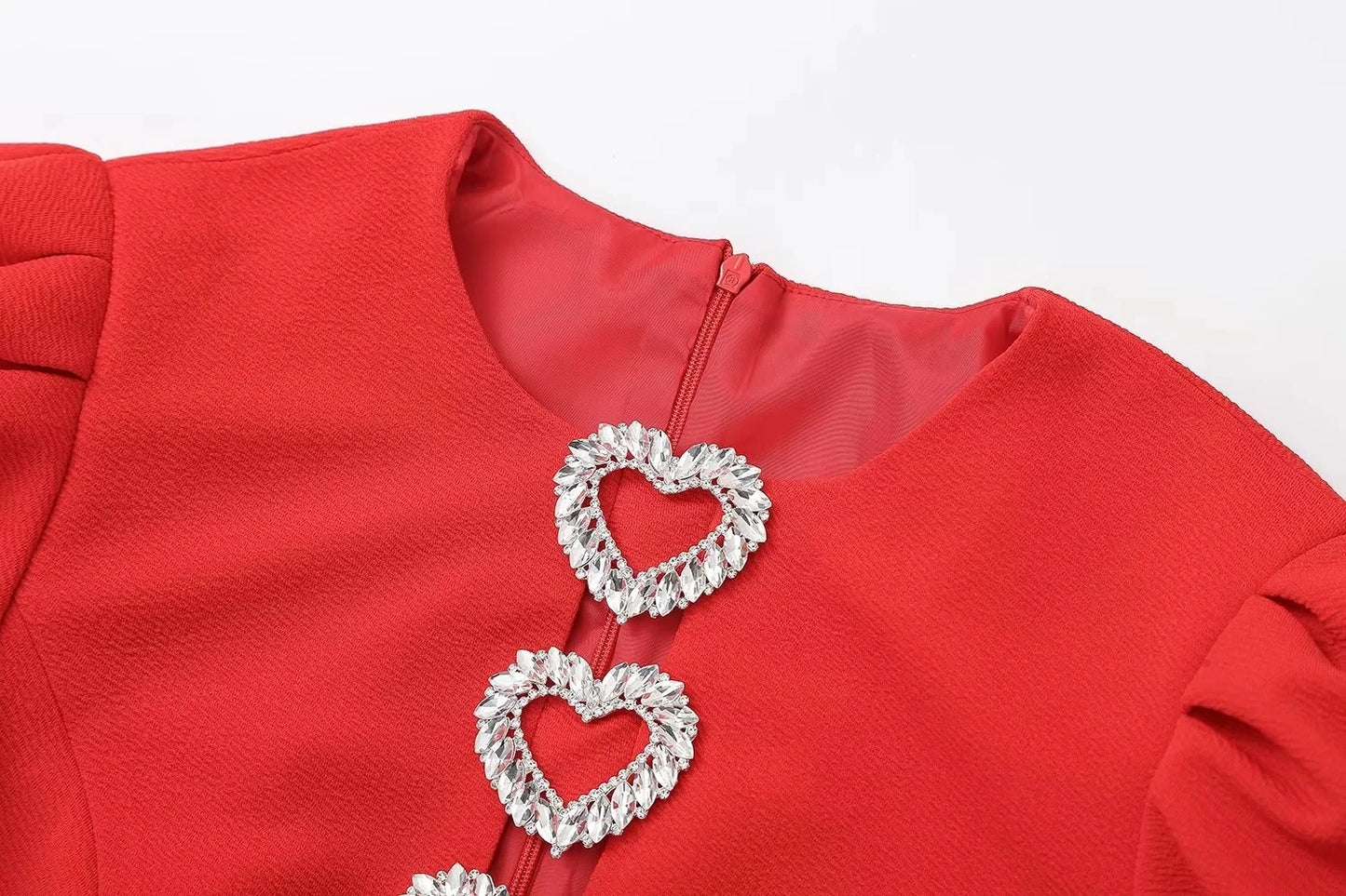 Vintage-inspired Heart Detail Party Dress - Retro Chic Elegance