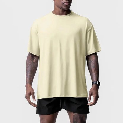 Men Loose Cotton Tees Tops Fashion Short