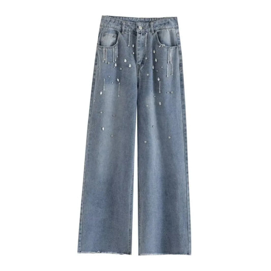 Frayed Hem Elegance Jeans