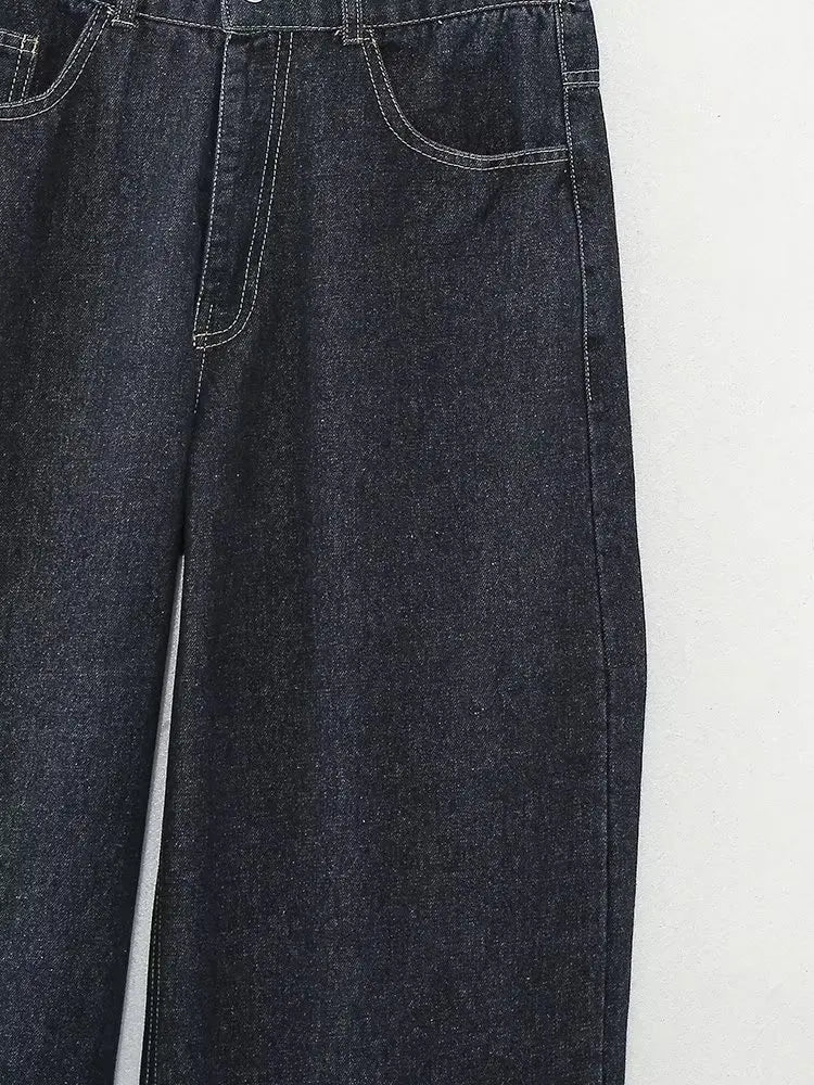 High Waist Cargo Wide Leg Jeans