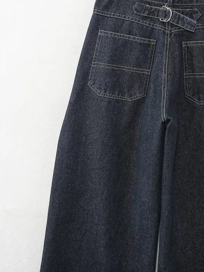 High Waist Cargo Wide Leg Jeans