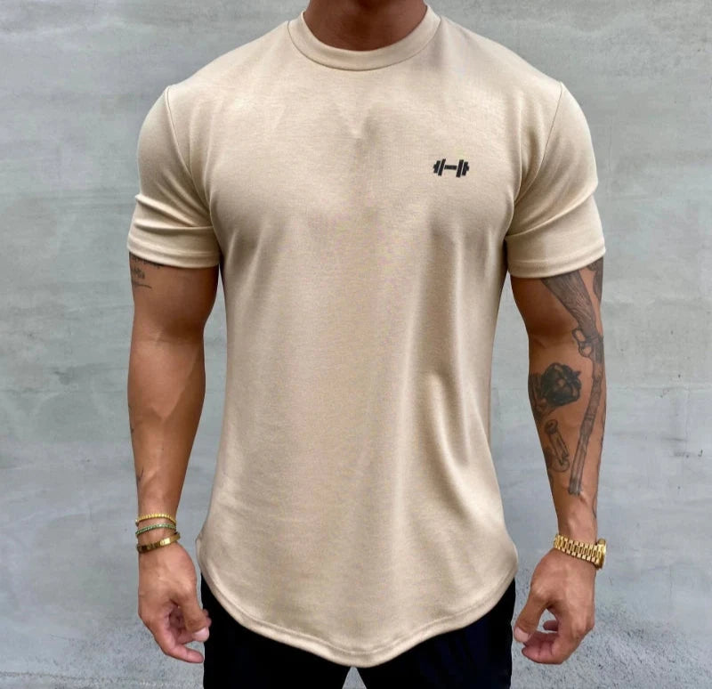 Men's Gym Short Sleeve T-Shirt - Bodybuilding Fitness Cotton Tees