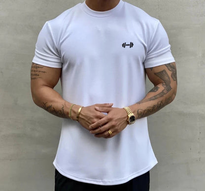 Men's Gym Short Sleeve T-Shirt - Bodybuilding Fitness Cotton Tees