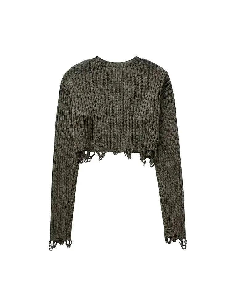 Frayed Knit Pullover