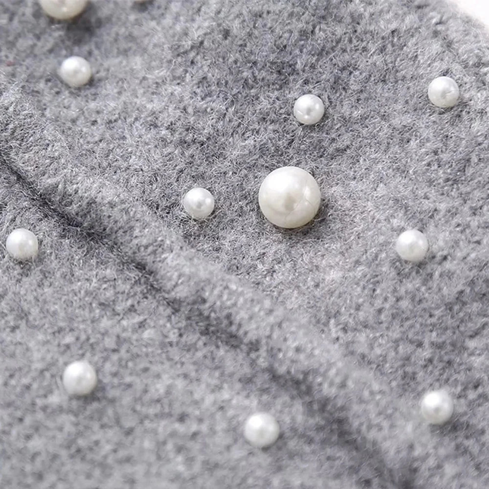 Elegant Pearl Embellished Cardigan