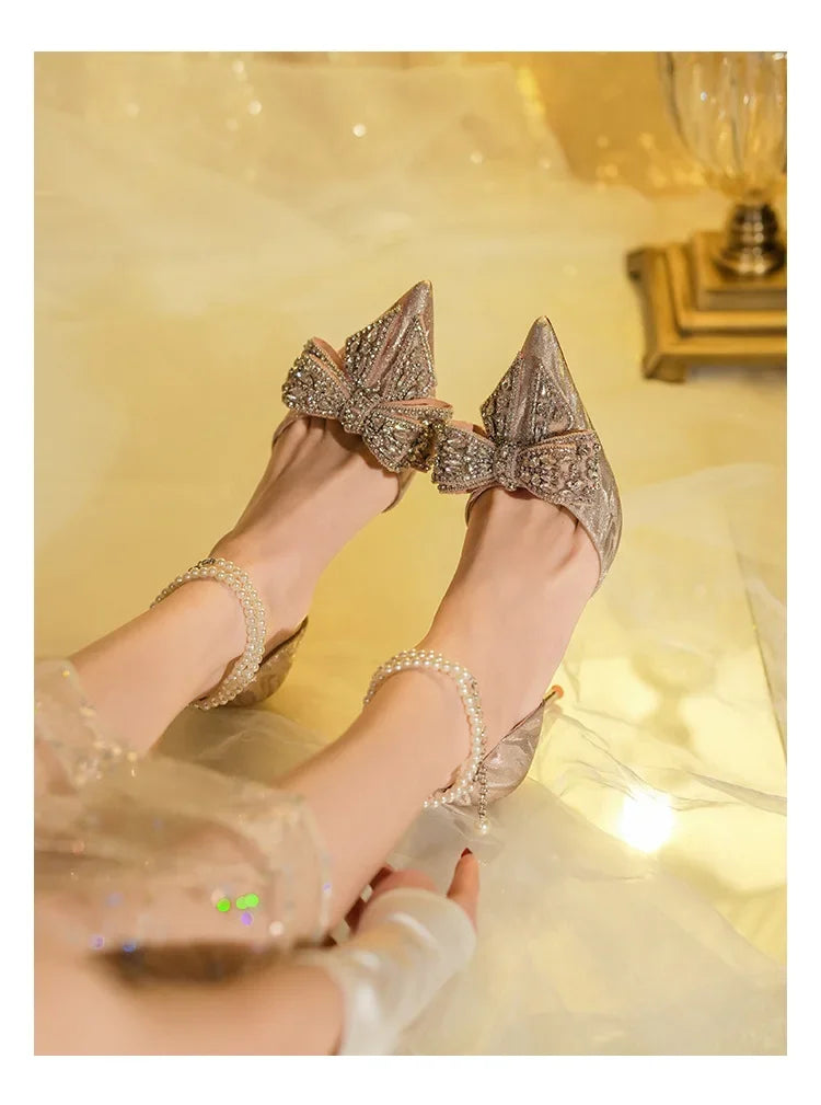 Luxury Pearl Butterfly Heels