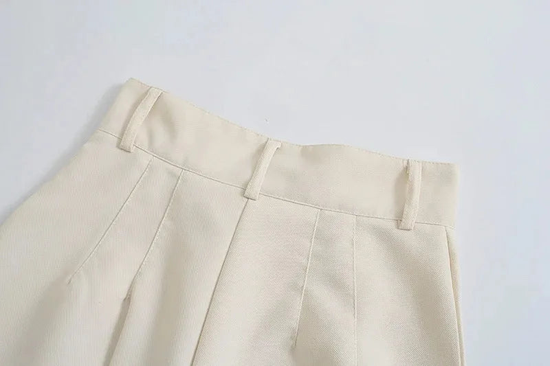 Women's Vintage High-Waist Straight Office Pants