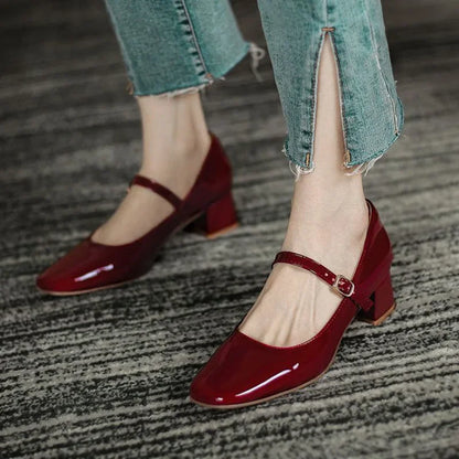 Elegant Patent Leather Mary Jane Pumps