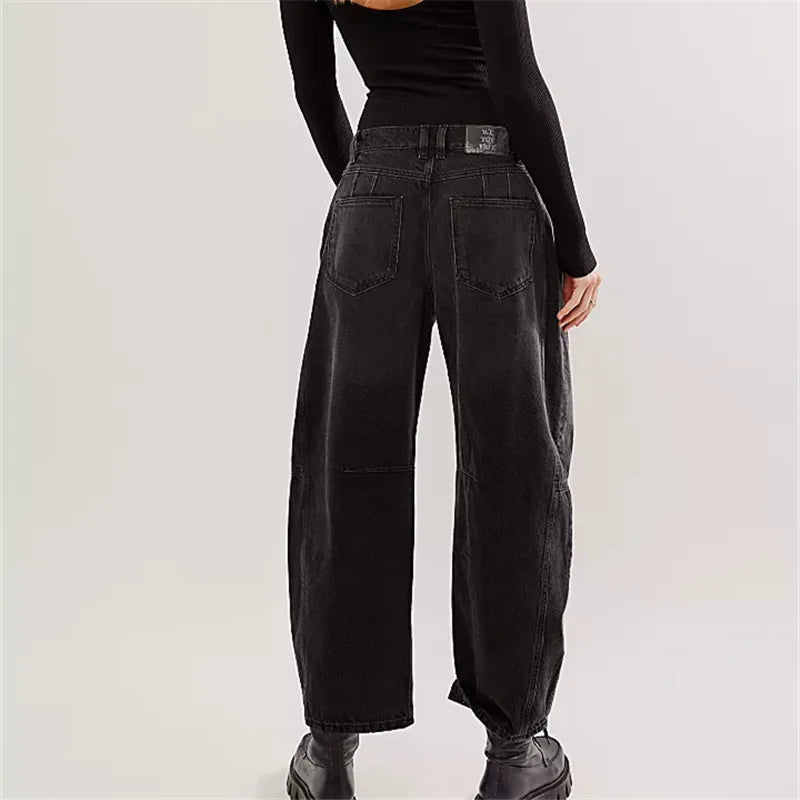 Baggy Wide Leg Horseshoe Denim Pants