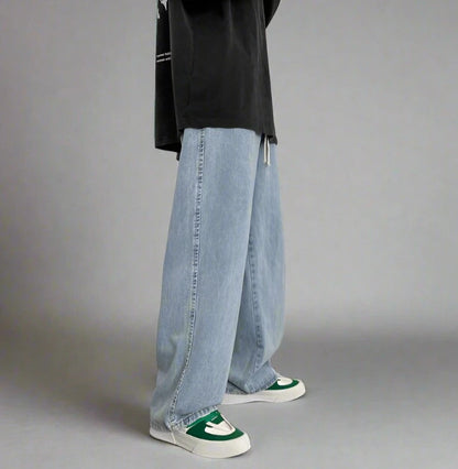 Oversized Men's Wide-leg Jeans - Casual Streetwear Fashion