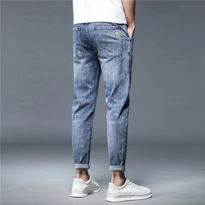 Summer Streetwear: High-Quality Stretch Denim Pants for Men