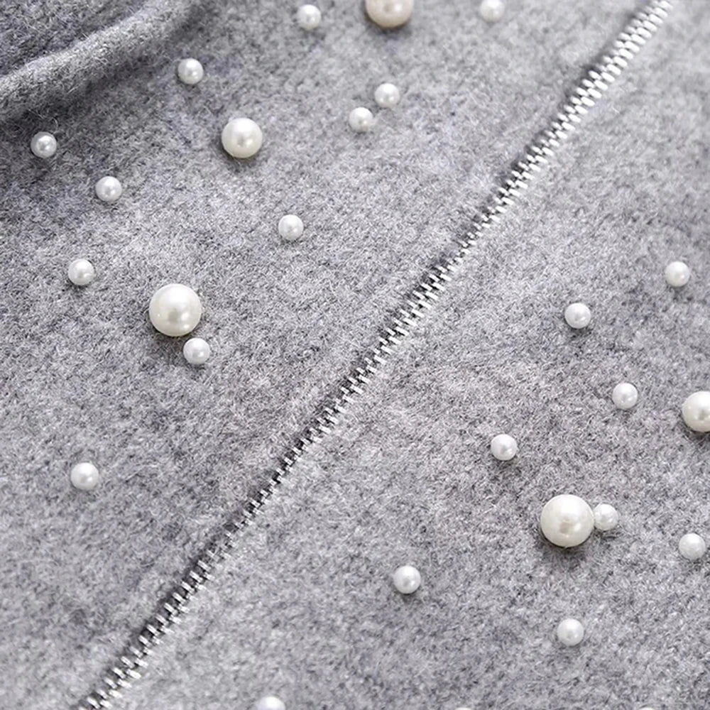 Elegant Pearl Embellished Cardigan