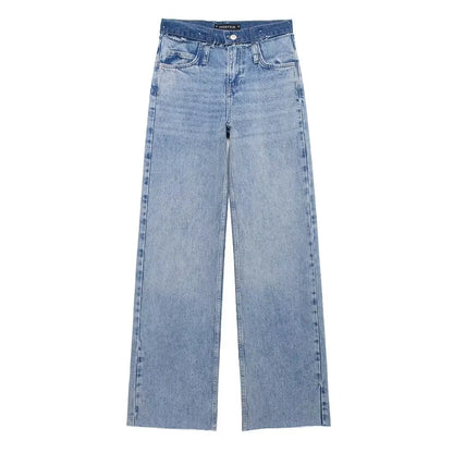 Zipper Wide Leg Jeans