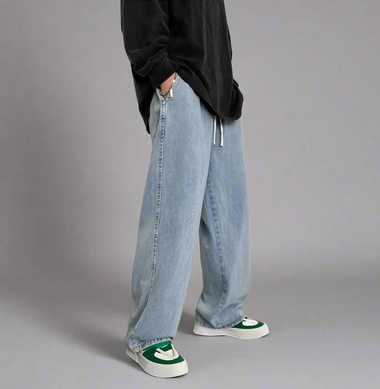 Oversized Men's Wide-leg Jeans - Casual Streetwear Fashion