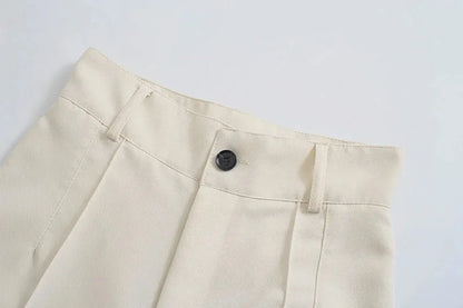 Women's Vintage High-Waist Straight Office Pants