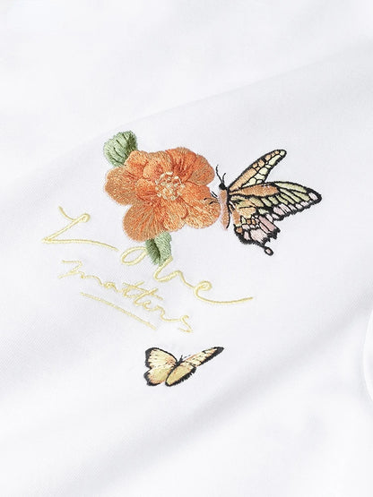 Summer Embroidery T-Shirt: Stylish Harajuku Butterfly Tees