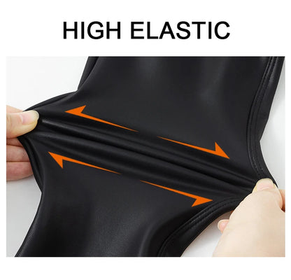 High-Waist Fleece PU Leather Leggings - Warm & Sexy Autumn/Winter