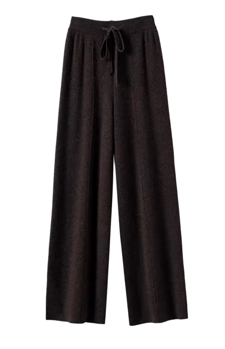 Vintage Wool Wide-Leg Knit Pants – Cozy Chic Edition