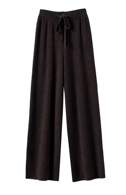 Vintage Wool Wide-Leg Knit Pants – Cozy Chic Edition