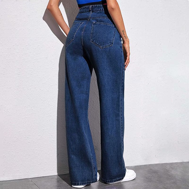 High waist wide leg jeans