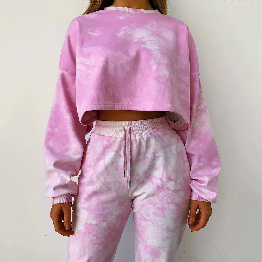 Sports tie-dye two-piece set