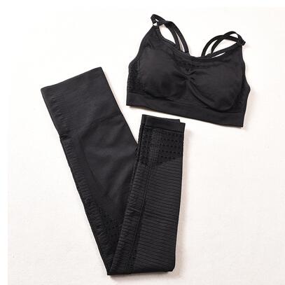 Leggings+Strappy Bra Pcs Yoga Set Women Gym