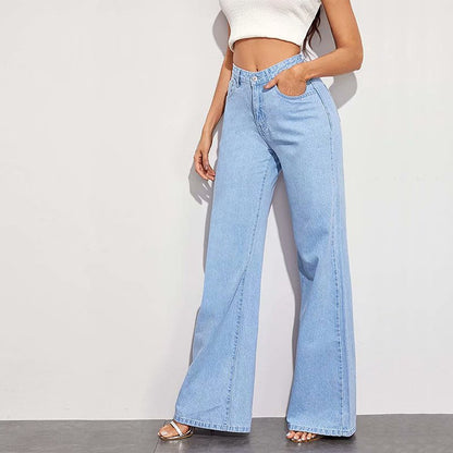 High waist wide leg jeans