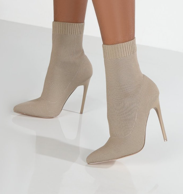 Suede Boots with Slim Heel