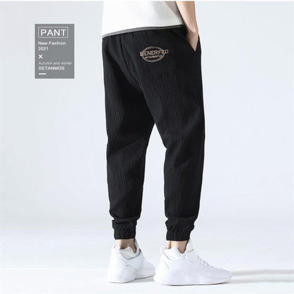 Stretch fashion comfortable ice silk breathable running men's casual pants