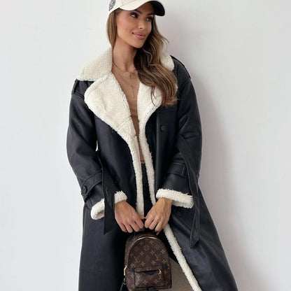 Plush Leather Double Wear Coat