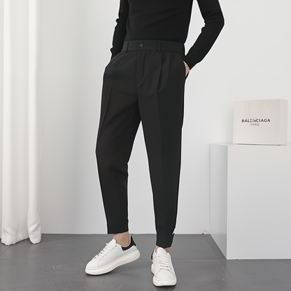 Sommeranhänger Herren Lockere Knöchellange Hose Koreanischer Stil Gerade Herren Freizeithose Weiße Modische Hübsche Kleine Anzughose 